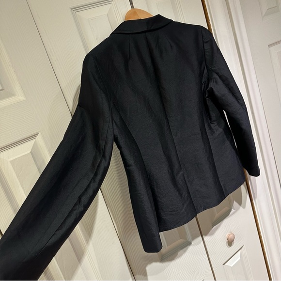 Talbots Black Silk Taffeta Single Button Blazer Evening Formal Tuxedo Jacket 12 - Picture 11 of 15